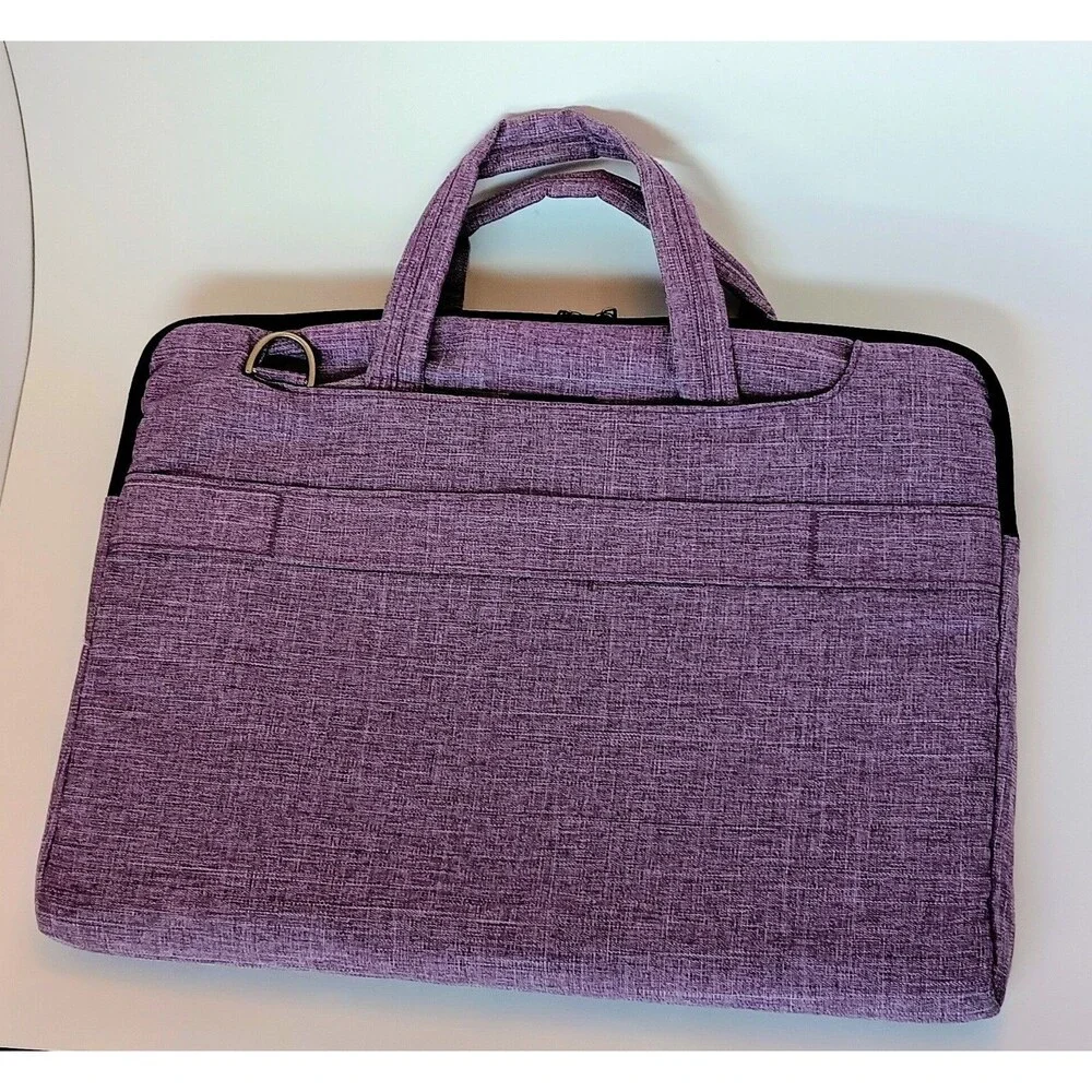 Qishare Purple Heathered Laptop Case Bag No Shoulder Strap